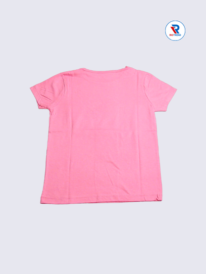 Girls T-Shirt 09 to 12yrs in Pink Color Color(Back)-RioTrend