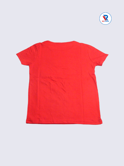 Girls T-Shirt 09 to 12yrs in Red Color(Back)-RioTrend
