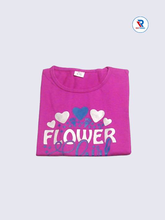 Girls T-Shirt 09 to 12yrs in Violet Color(Folded)-RioTrend