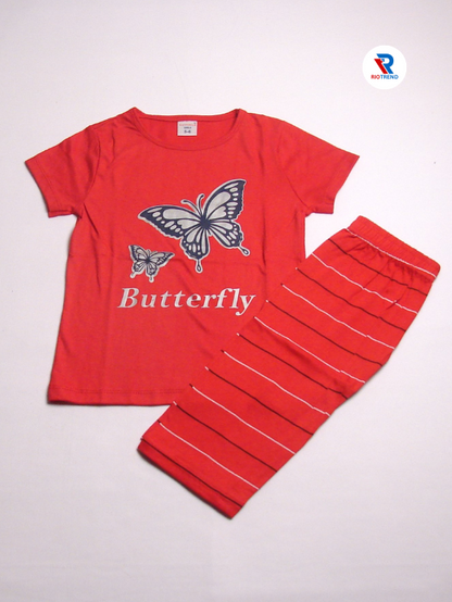 Girls 3/4 Set Cotton Red Color