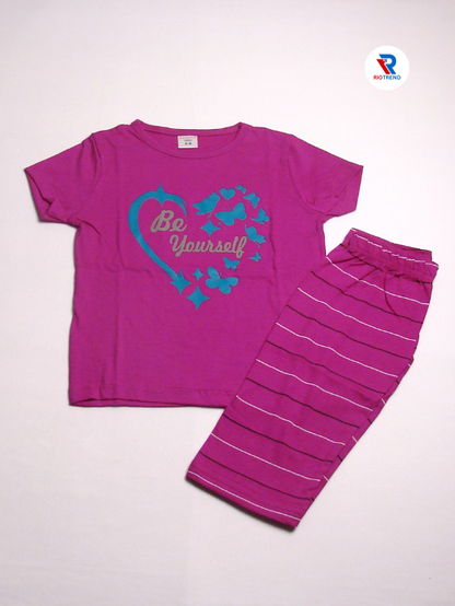 Girls 3/4 Set Cotton Violet Color