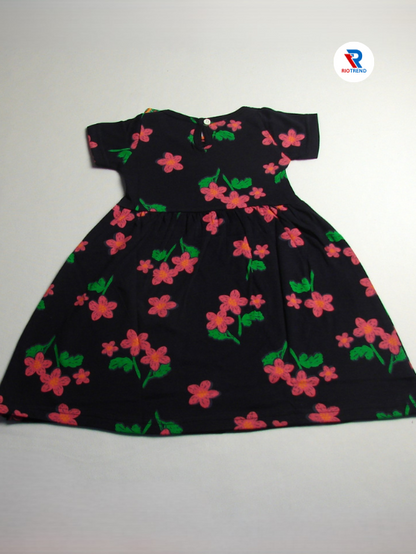 Girls Frock Sleeve Black Color