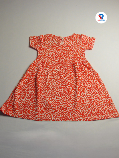 Girls Frock Sleeve Orange Color