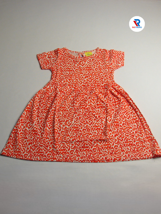 Girls Frock Sleeve Orange Color