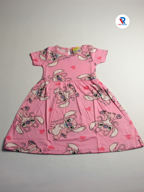 Girls Frock Sleeve Pink Color