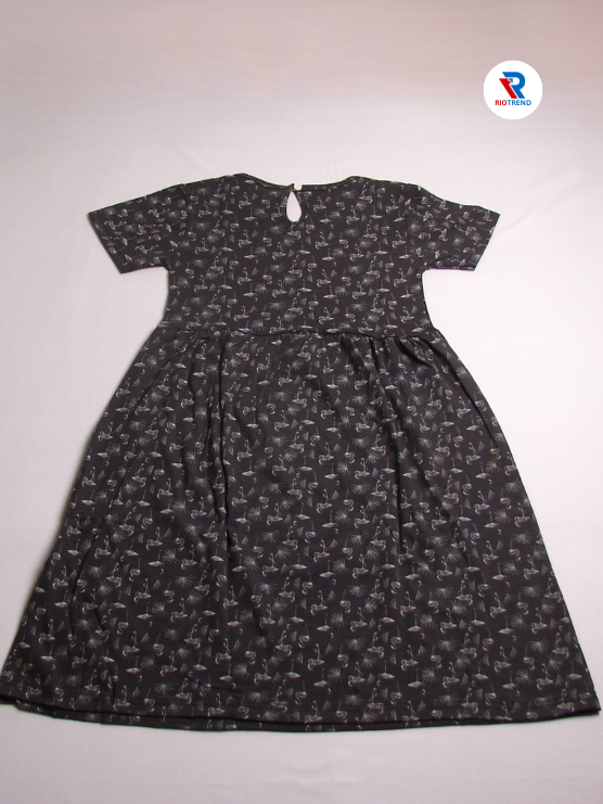 Girls Frock Sleeve Raisin Black Color