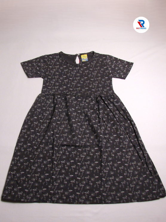 Girls Frock Sleeve Raisin Black Color