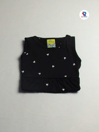 Girls Frock Sleeveless Black Color