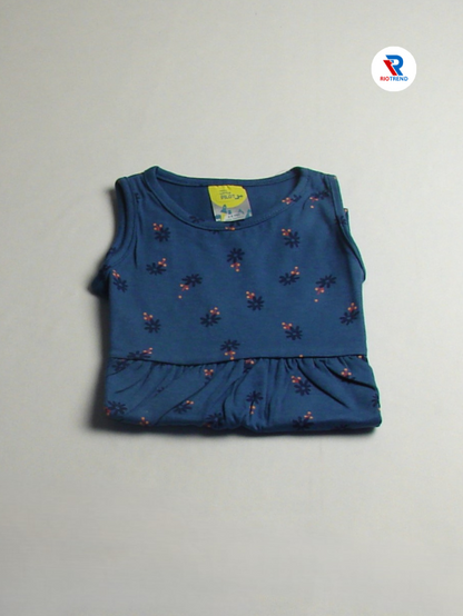 Girls Frock Sleeveless Dark Blue Color