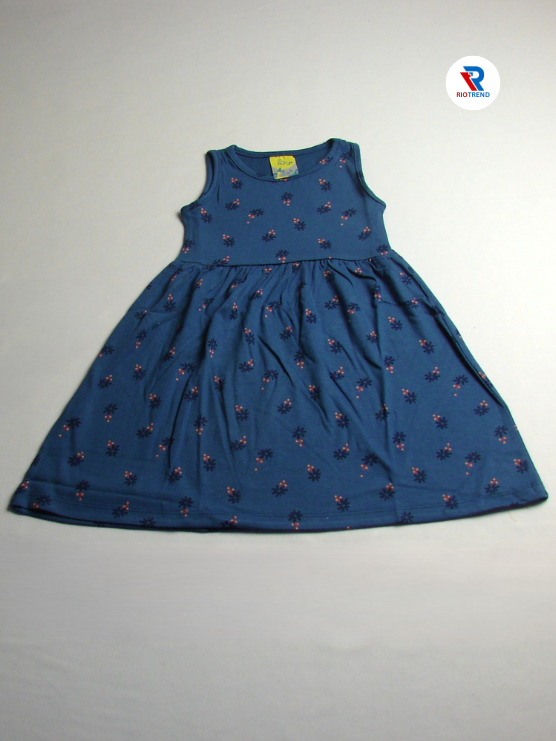 Girls Frock Sleeveless Dark Blue Color