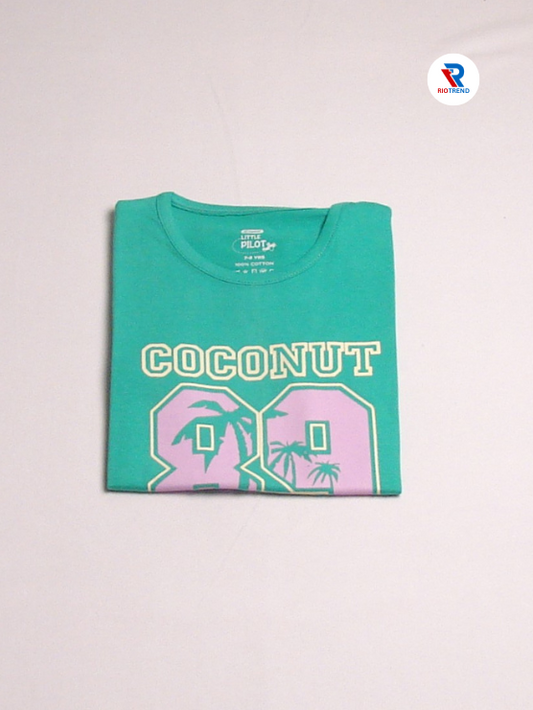 Girls Cotton Full Sleeve T-Shirt Seafoam Green Color