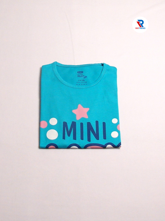 Girls Cotton Full Sleeve T-Shirt Cerulean Color