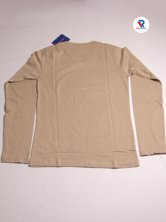 Girls Cotton Full Sleeve T-Shirt Copper Brown