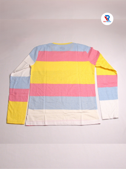 Girls Cotton Full Sleeve T-Shirt Multicolor