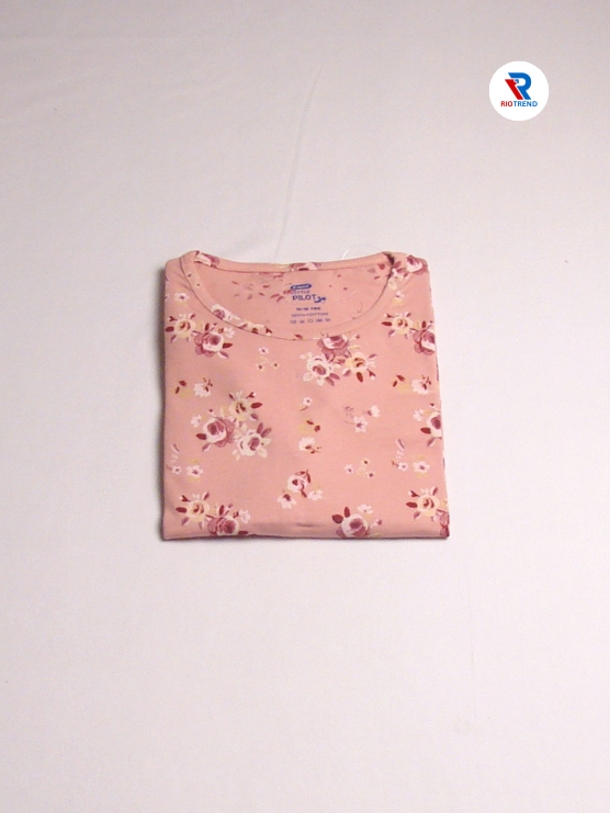 Girls Cotton Full Sleeve T-Shirt Salmon