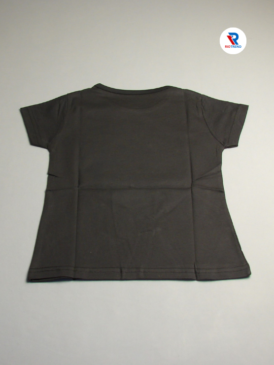 Girls Cotton Half Sleeve T-Shirt Charcoal Color