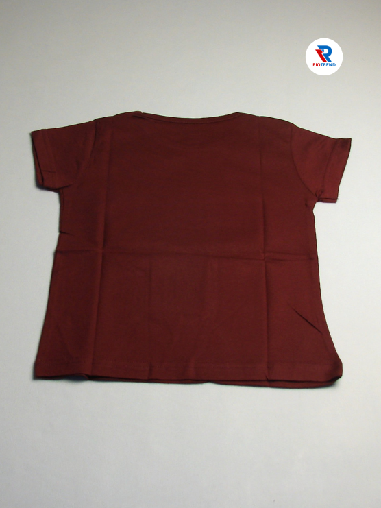 Girls Cotton Half Sleeve T-Shirt Maroon Color