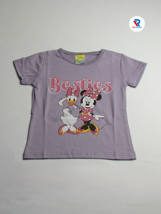 Girls Cotton Half Sleeve Mauve Color with Design T-Shirt