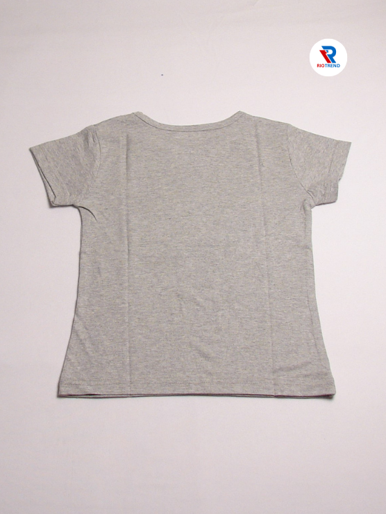 Girls Cotton Half Sleeve Ash Gray Color