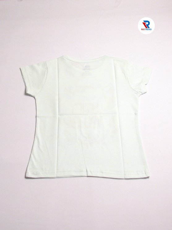 Girls Cotton Half Sleeve Off White Color