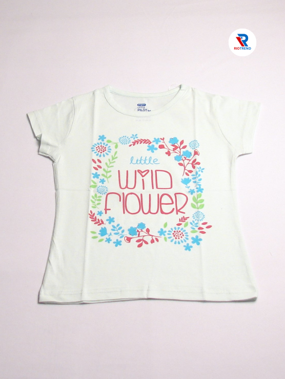 Girls Cotton Half Sleeve Off White Color