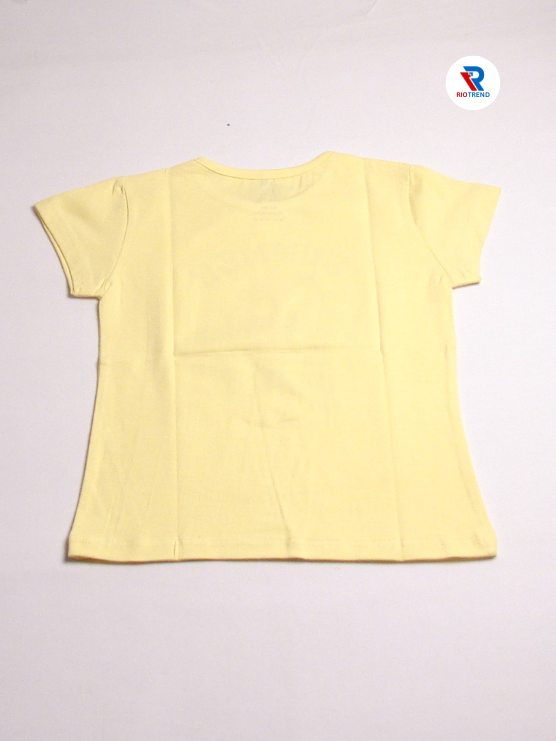 Girls Cotton Half Sleeve Pale Yellow Color