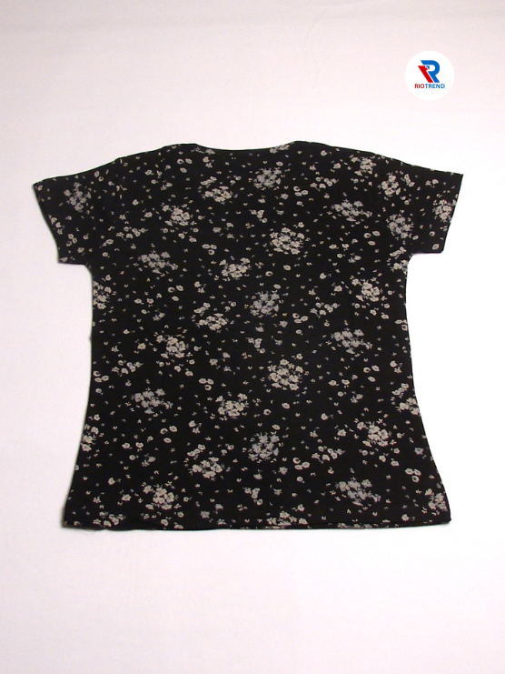 Girls Cotton T-Shirt Half Sleeve Raisin Black