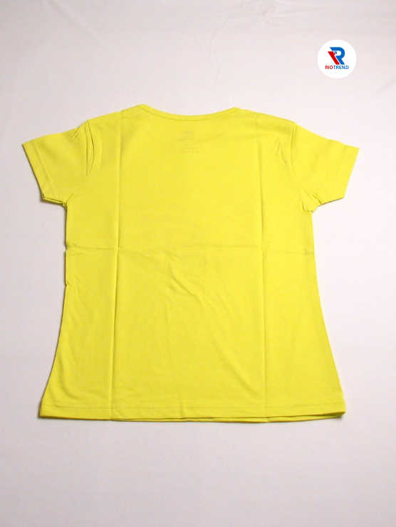 Girls Cotton T-Shirt Half Sleeve Bright Yellow