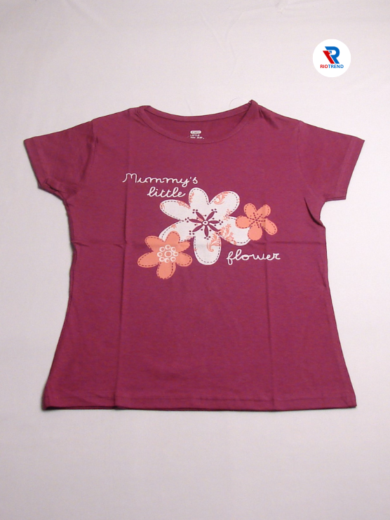 Girls Cotton T-Shirt Half Sleeve Maroon