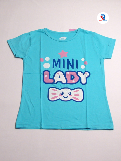 Girls Cotton T-Shirt Half Sleeve Turquoise