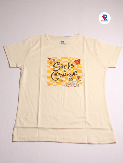 Girls Cotton Half Sleeve Beige Color