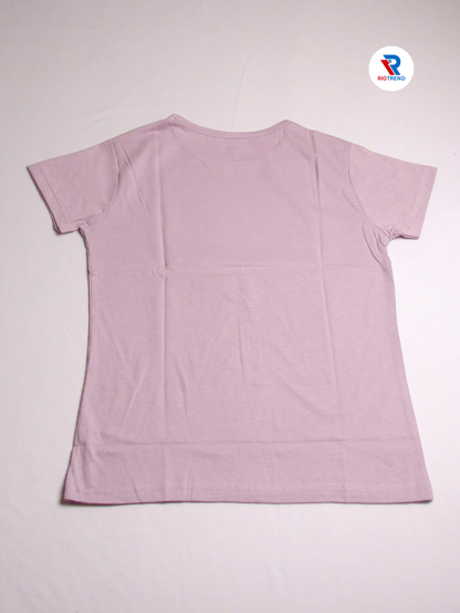 Girls Cotton Half Sleeve Lilac Color