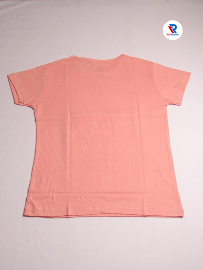 Girls Cotton Half Sleeve Salmon Pink