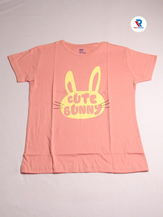 Girls Cotton Half Sleeve Salmon Pink