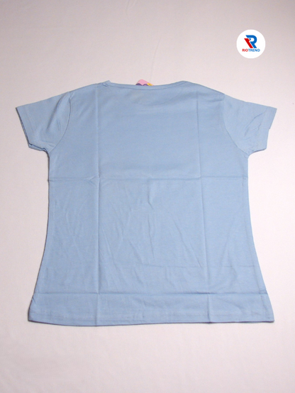 Girls Cotton Half Sleeve Slate Blue Color