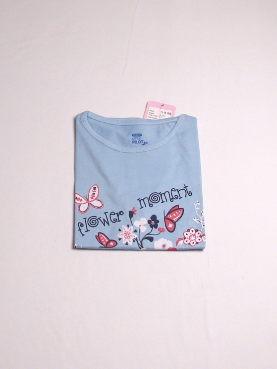 Girls Cotton Half Sleeve Slate Blue Color