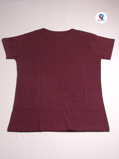 Girls Cotton Half Sleeve Maroon Color