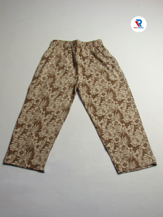 Girls Cotton T-Shirt and Pant Set in Tan and Bronze Color