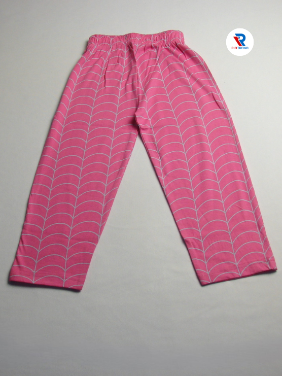 Girls Set Cotton T-Shirt and Pant Set in Lavender and Pink Color