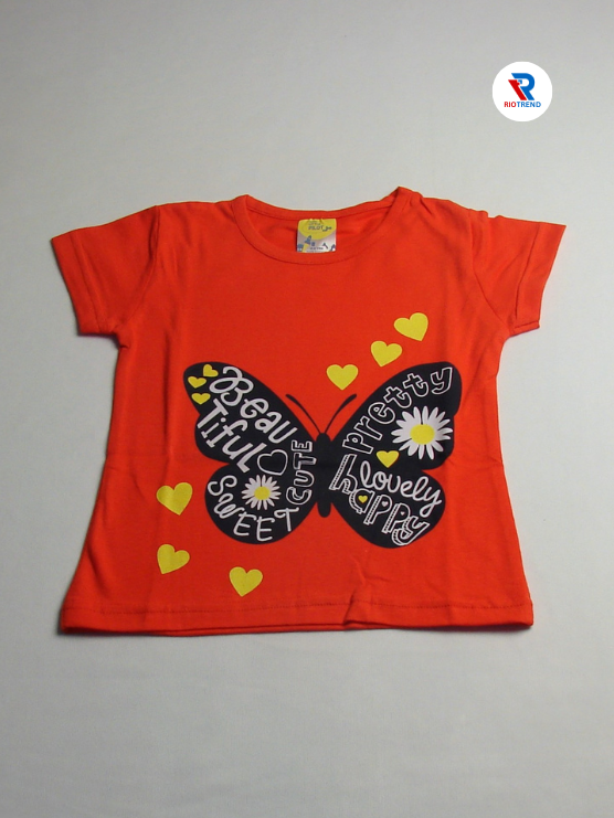 Girls Cotton T-Shirt and Pant Set in Red and Black Color