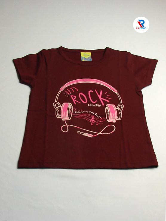 Girls Set Cotton T-Shirt and Pant Maroon Color