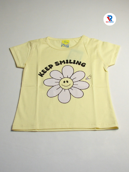 Girls Set Cotton T-Shirt and Pant Yellow Color