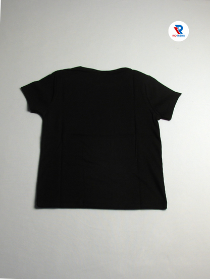 Girls Cotton Half Sleeve T-Shirt Black