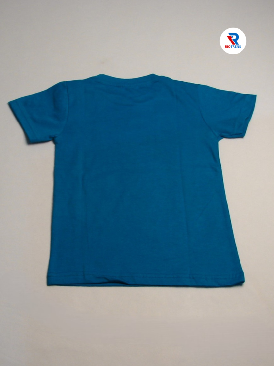 Boys' Cotton Half Sleeve T-Shirt Blue & White