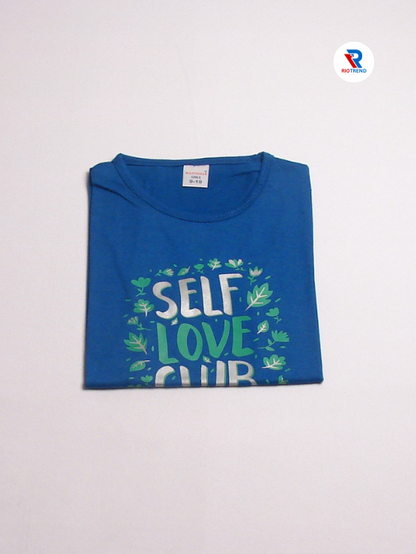 Girls Cotton Half Sleeve T-Shirt Blue