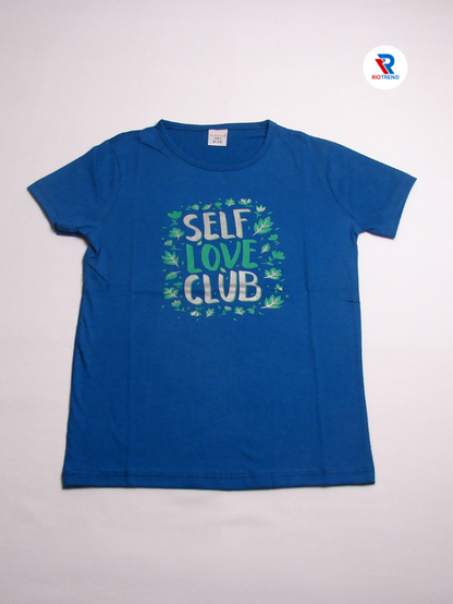 Girls Cotton Half Sleeve T-Shirt Blue