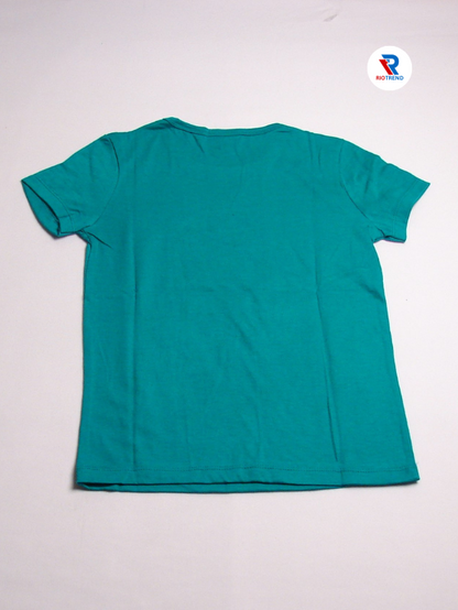 Girls Cotton Half Sleeve T-Shirt Dark Green