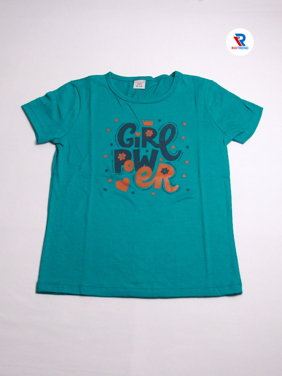 Girls Cotton Half Sleeve T-Shirt Dark Green