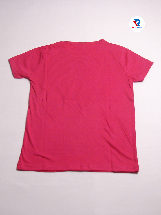 Girls Cotton Half Sleeve T-Shirt Dark Pink Color