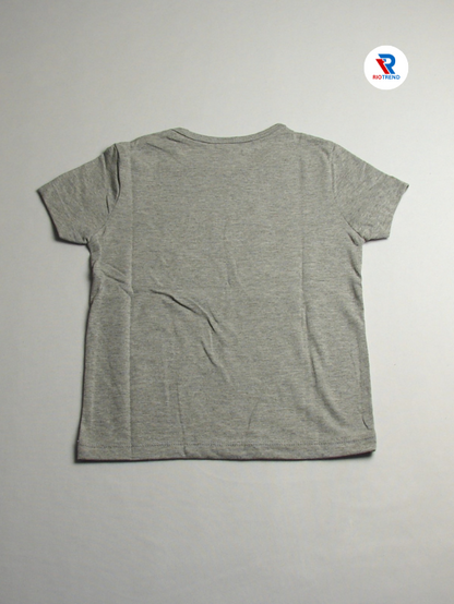 Girls Cotton Half Sleeve T-Shirt Gray